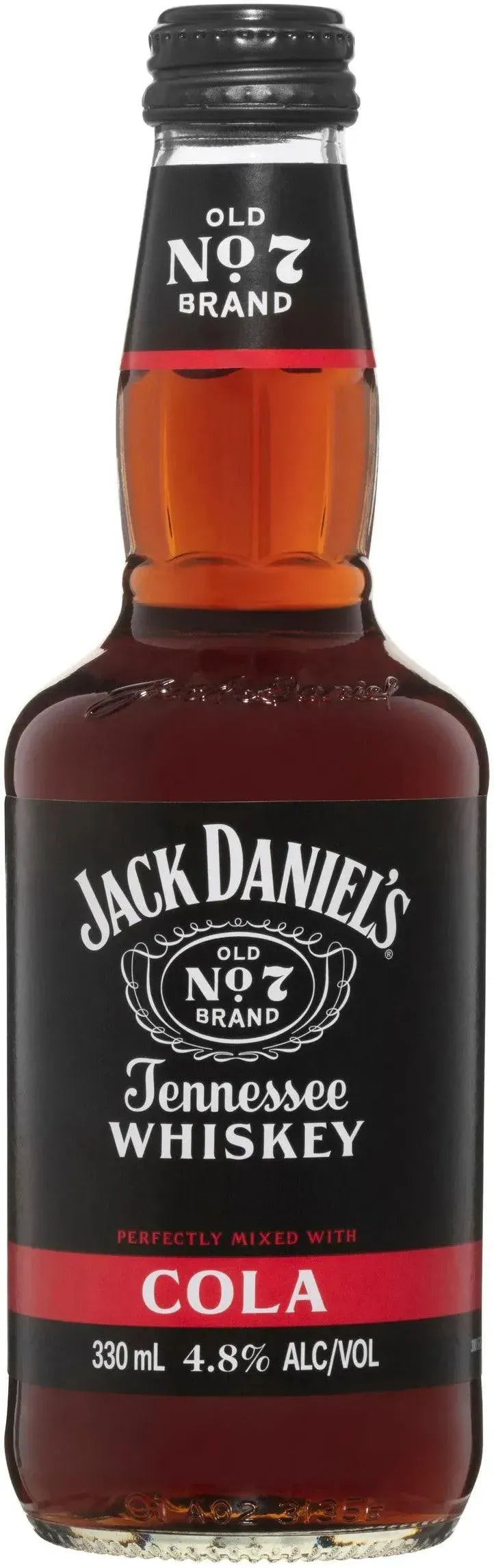 Jack Daniel's Tennessee Whiskey & Cola 4.8% 4 Pack Bottles 330ml | Barrel & Batch