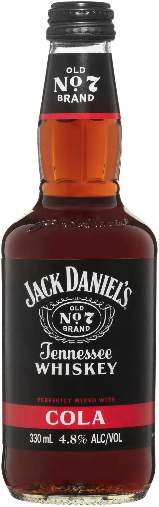 Jack Daniel's Tennessee Whiskey & Cola 4.8% 4 Pack Bottles 330ml | Barrel & Batch