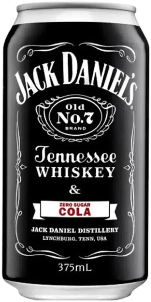 Jack Daniel's Tennessee Whiskey & No Sugar Cola 5% 4 Pack Cans 375ml | Barrel & Batch