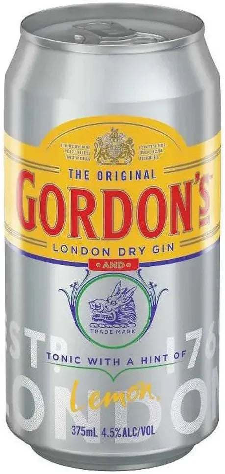 Gordon's Gin & Tonic Lemon 4.5% 6 Pack Cans 375ml | Barrel & Batch