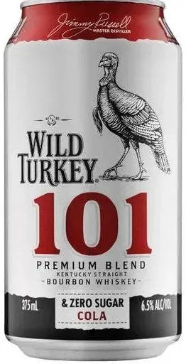 Wild Turkey 101 & Zero Sugar Cola 6.5% 4 Pack Cans 375ml | Barrel & Batch