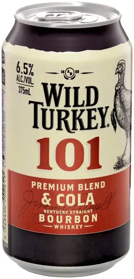 Wild Turkey 101 & Cola 6.5% 4 Pack Cans 375ml | Barrel & Batch