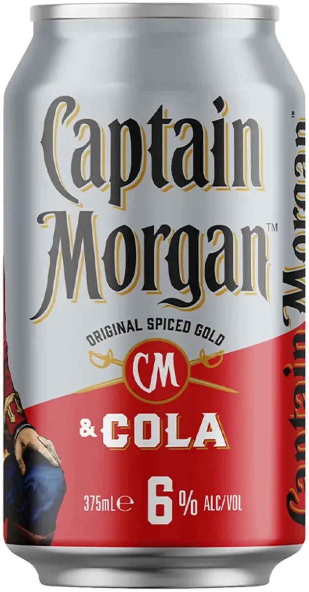 Captain Morgan Rum & Cola 6% 4 Pack Cans 375ml | Barrel & Batch