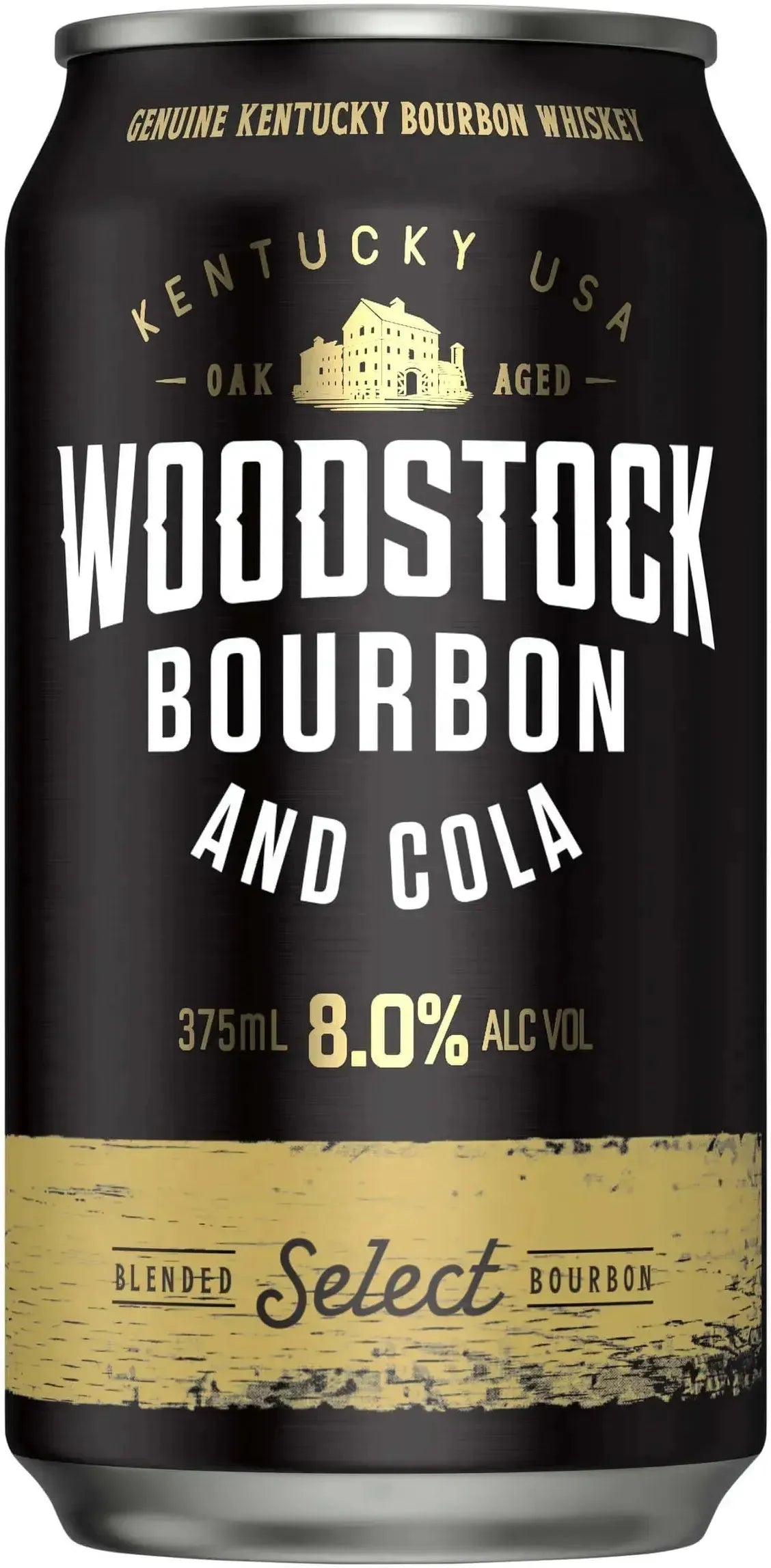 Woodstock Bourbon & Cola 8% 4 Pack Cans 375ml | Barrel & Batch