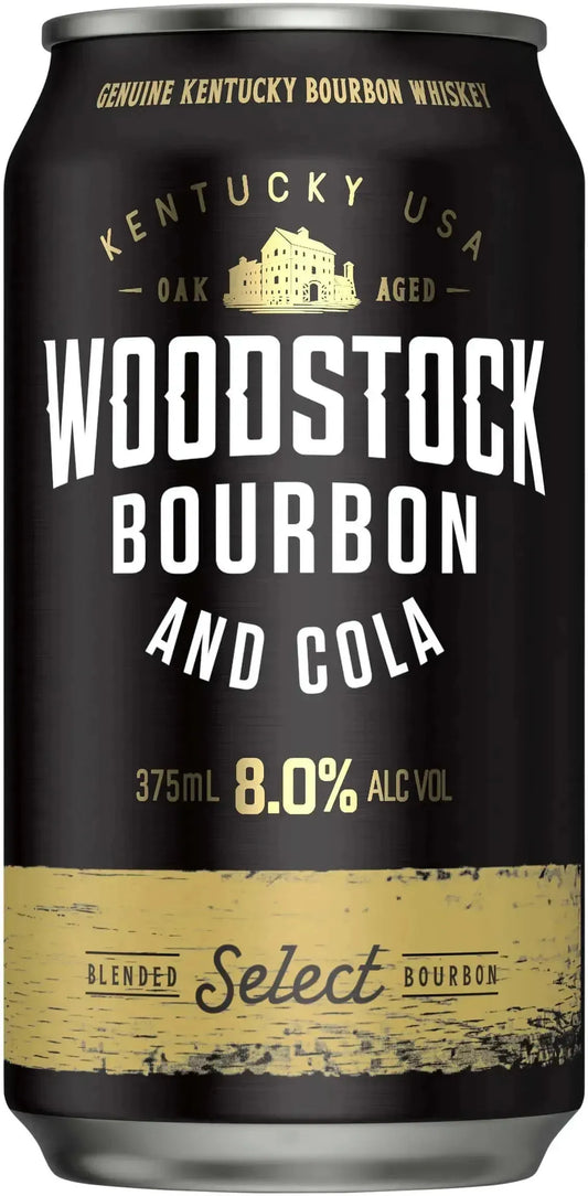 Woodstock Bourbon & Cola 8% 4 Pack Cans 375ml | Barrel & Batch