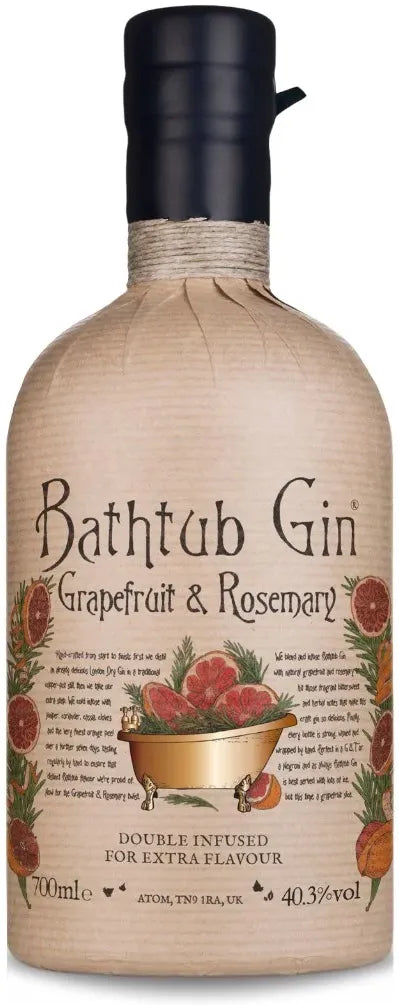 Ableforths Bathtub Gin - Grapefruit & Rosemary 700ml-Spirits-Ableforths-Afterpay-Alcohol-Delivery-Barrel-and-Batch-