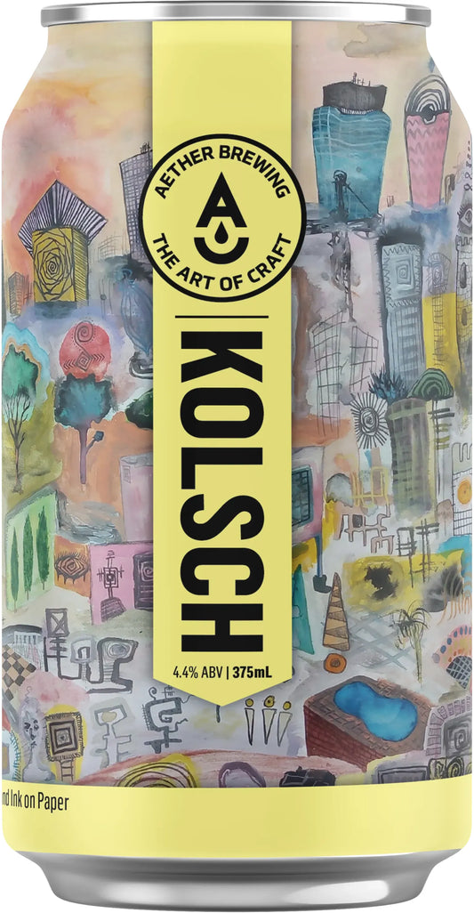 Aether Brewing Kolsch 4.4% 16 Pack Cans 375ml | Barrel & Batch