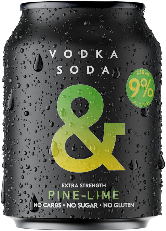 Ampersand Projects Vodka Soda Pine Lime 9% 24 Pack Cans 250ml | Barrel & Batch