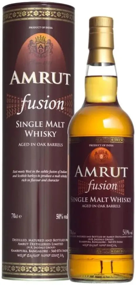 Amrut Fusion Single Malt Whisky 700ml-Spirits-Amrut-Afterpay-Alcohol-Delivery-Barrel-and-Batch-