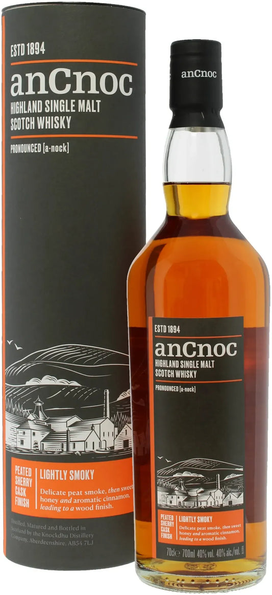 Ancnoc Sherry Cask Finish Peated Single Malt Scotch Whisky 700ml | Barrel & Batch