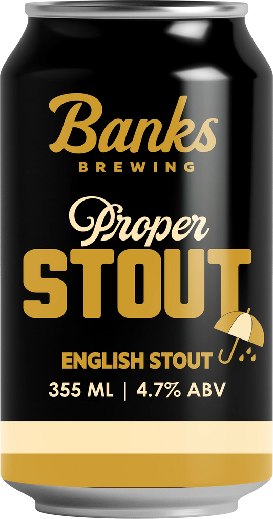 Banks Brewing Proper Stout 4.7% 24 Pack Cans 355ml | Barrel & Batch