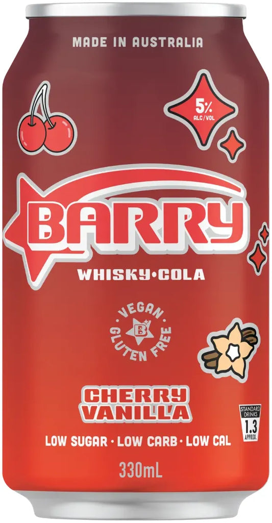 Barry Whiskey Cherry Vanilla Cola 5% 16 Pack Cans 330ml | Barrel & Batch