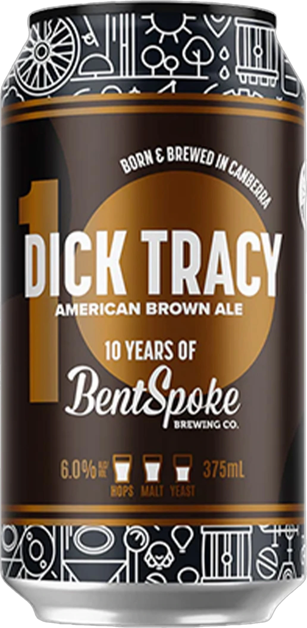 Bentspoke Brewing Co. Dick Tracy American Brown Ale 6% 16 Pack Cans 375ml | Barrel & Batch