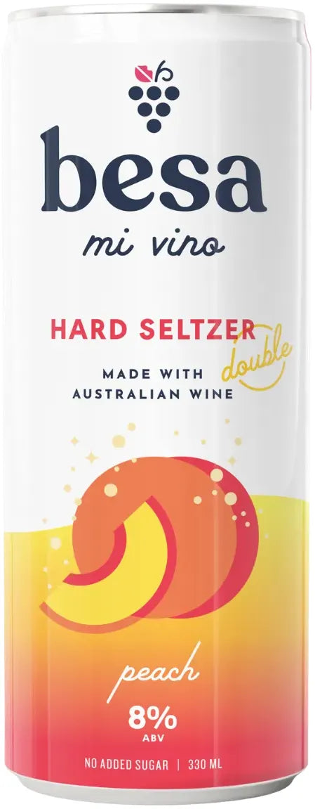 Besa Mi Vino Hard Seltzer Peach 8% 24 Pack Cans 330ml | Barrel & Batch