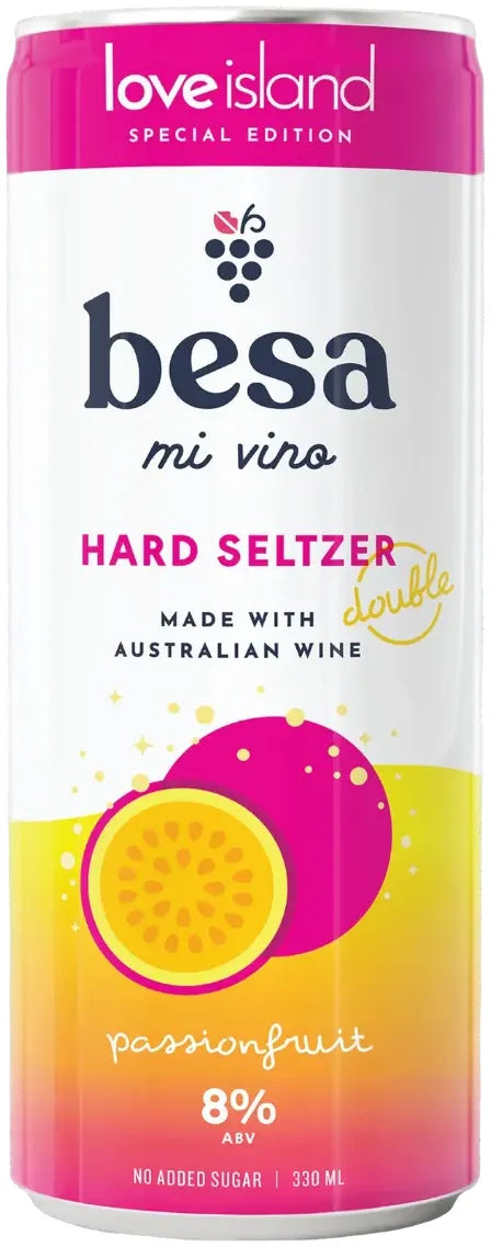 Besa Mi Vino Passionfruit Hard Seltzer 8% 24 Pack Cans 330ml | Barrel & Batch