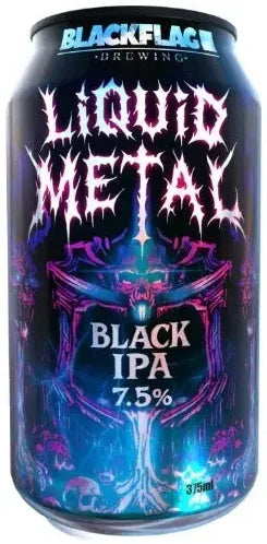Blackflag Brewing Liquid Metal Black IPA 7.5% 16 Pack Cans 375ml | Barrel & Batch