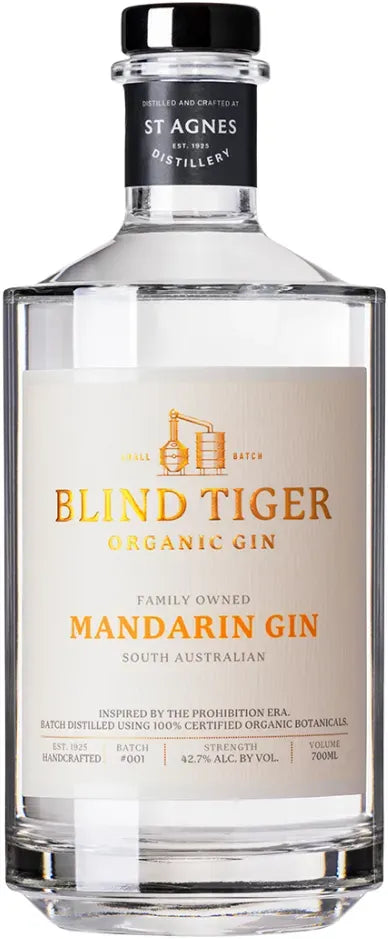 Blind Tiger Organic Mandarin Gin 700ml-Spirits-Blind Tiger-Afterpay-Alcohol-Delivery-Barrel-and-Batch-