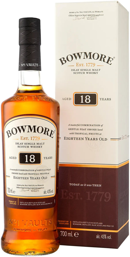Bowmore 18 Year Old Glass Single Malt Scotch Whisky 700ml-Barrel &amp; Batch