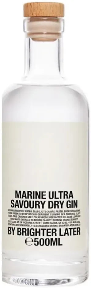 Brighter Later Marine Ultra Savoury Dry Gin 500ml-Spirits-Brighter Later-Afterpay-Alcohol-Delivery-Barrel-and-Batch-