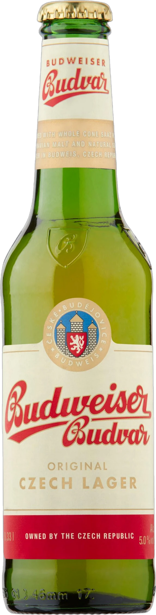 Budweiser Budvar Original Czech Premium Lager 5% 24 Pack Bottles 330ml | Barrel & Batch