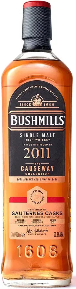 Bushmills Causeway 2011 Sauternes Casks Irish Whiskey 700ml-Spirits-Bushmills-Afterpay-Alcohol-Delivery-Barrel-and-Batch-