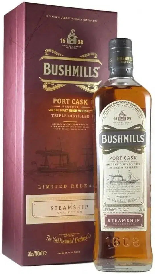 Bushmills Steamship Collection Port Cask Irish Whiskey 700ml-Spirits-Bushmills-Afterpay-Alcohol-Delivery-Barrel-and-Batch-
