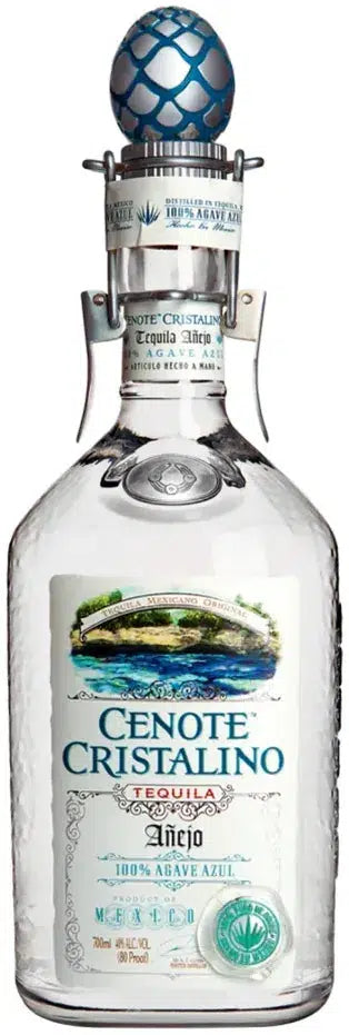 Cenote Cristalino Anejo Tequila 700ml-Spirits-Cenote-Afterpay-Alcohol-Delivery-Barrel-and-Batch-