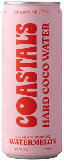 Coastal's Hard Coco Water - Watermelon 330ml-Pre-Mixed Drinks-Coastal's-Afterpay-Alcohol-Delivery-Barrel-and-Batch-