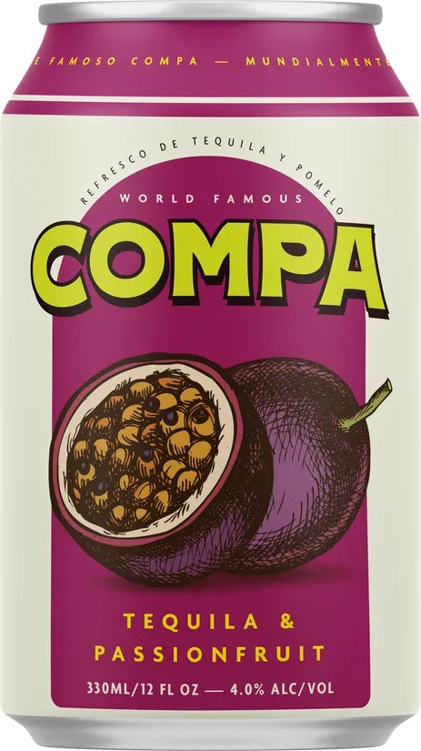 Compa Tequila Passionfruit 4% 24 Pack Cans 330ml | Barrel & Batch