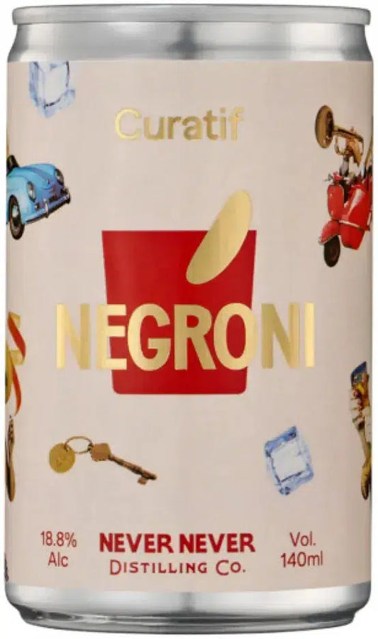 Curatif Never Never Distilling Negroni 140ml-Pre-Mixed Drinks-Curatif-Afterpay-Alcohol-Delivery-Barrel-and-Batch-
