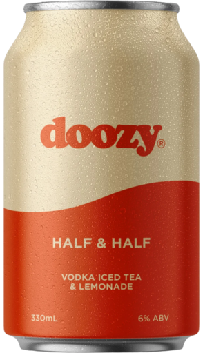 Doozy Half & Half Vodka Iced Tea & Lemonade 4.5% 24 Pack Cans 330ml