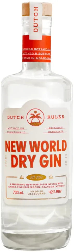 Dutch Rules New World Dry Gin 700ml-Spirits-Dutch Rules-Afterpay-Alcohol-Delivery-Barrel-and-Batch-