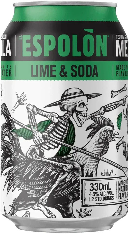 Espolòn Lime & Soda 4.5% 24 Pack Cans 330ml | Barrel & Batch