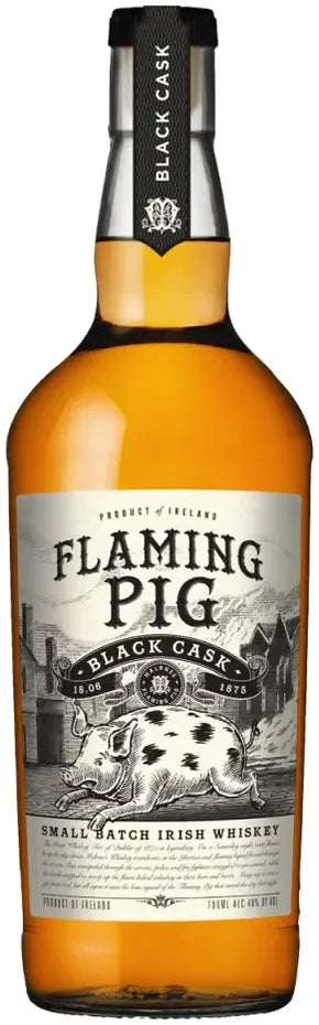 Flaming Pig Black Cask Irish Whiskey 700ml-Spirits-Flaming Pig-Afterpay-Alcohol-Delivery-Barrel-and-Batch-
