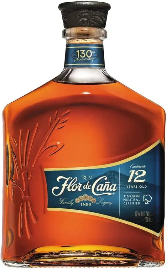 Flor De Cana 12 Year Old Centenario 700ml-Spirits-Flor De Cana-[afterpay_alcohol_delivery]-[buy_spirits_online]-[buy_wine_online]-Barrel & Batch