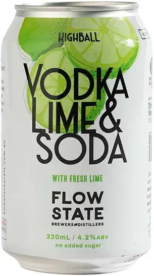 Flowstate Brewers and Distillers Highball Vodka Lime & Soda 330ml-Pre-Mixed Drinks-Flowstate Brewers and Distillers-Afterpay-Alcohol-Delivery-Barrel-and-Batch-