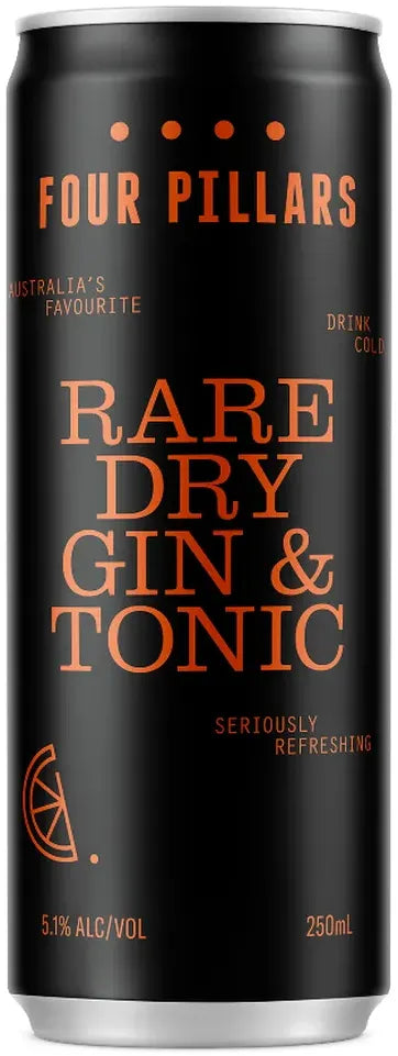Four Pillars Rare Dry Gin & Tonic 250ml-Pre-Mixed Drinks-Four Pillars-Afterpay-Alcohol-Delivery-Barrel-and-Batch-