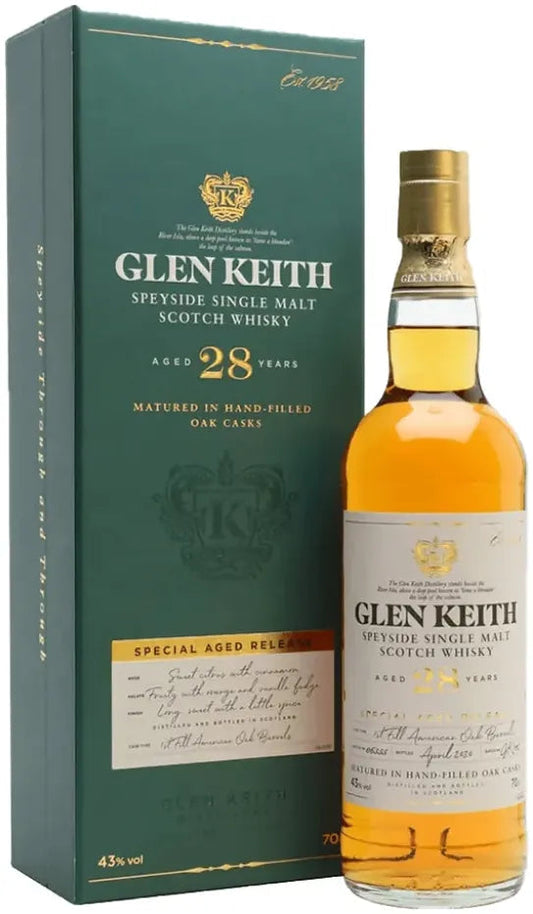 Glen Keith 28 Year Old Single Malt Scotch Whisky 700ml-Spirits-Glen Keith-Afterpay-Alcohol-Delivery-Barrel-and-Batch-