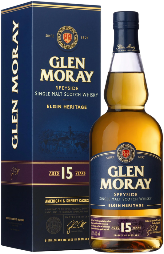 Glen Moray 15 Years Single Malt Whisky with Giftbox 700ml | Barrel & Batch