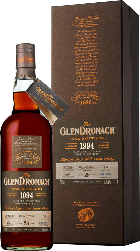 Glendronach 28 Year Old Oloroso Single Cask #1769 Single Malt Scotch Whisky 700ml-Spirits-Glendronach-Afterpay-Alcohol-Delivery-Barrel-and-Batch-