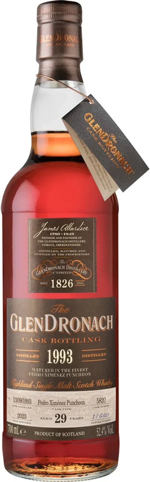 Glendronach 29 Year Old 1993 Single Cask 5820 SIngle Malt Scotch Whisky 700ml-Spirits-Glendronach-Afterpay-Alcohol-Delivery-Barrel-and-Batch-