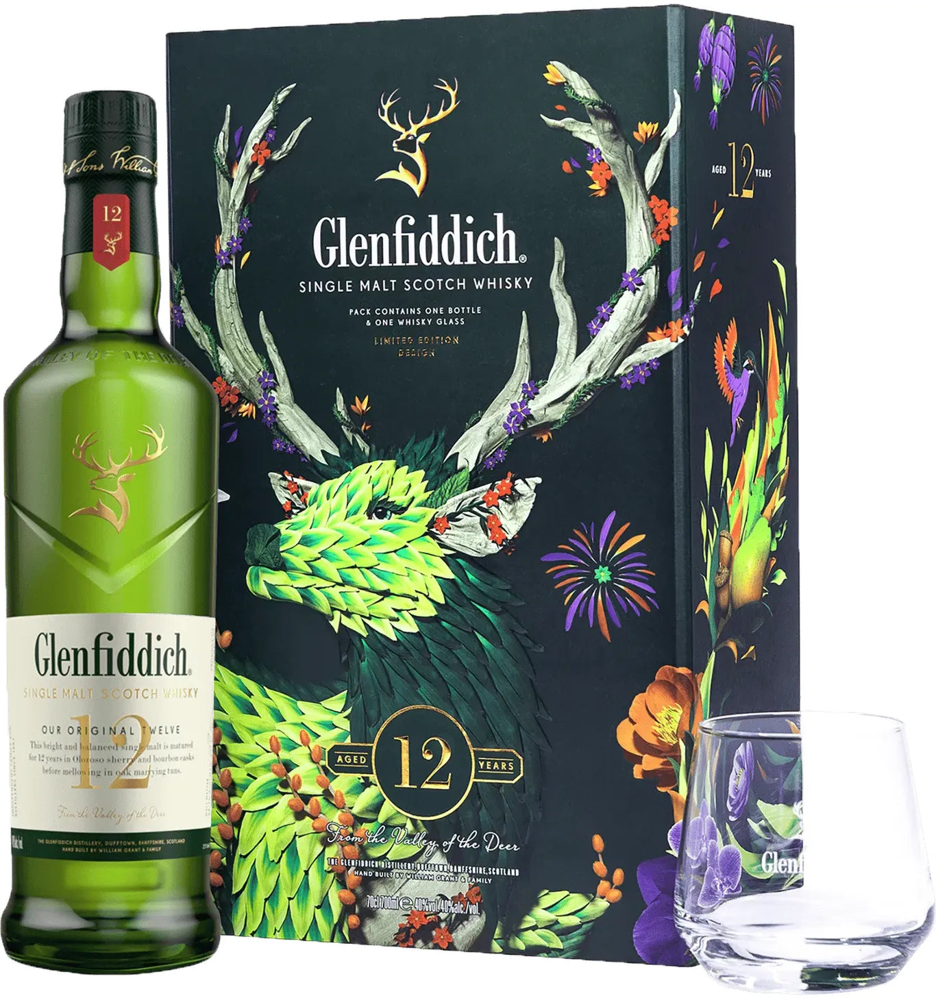 Glenfiddich 12 Year Old Festive Glass Pack 700ml | Barrel & Batch