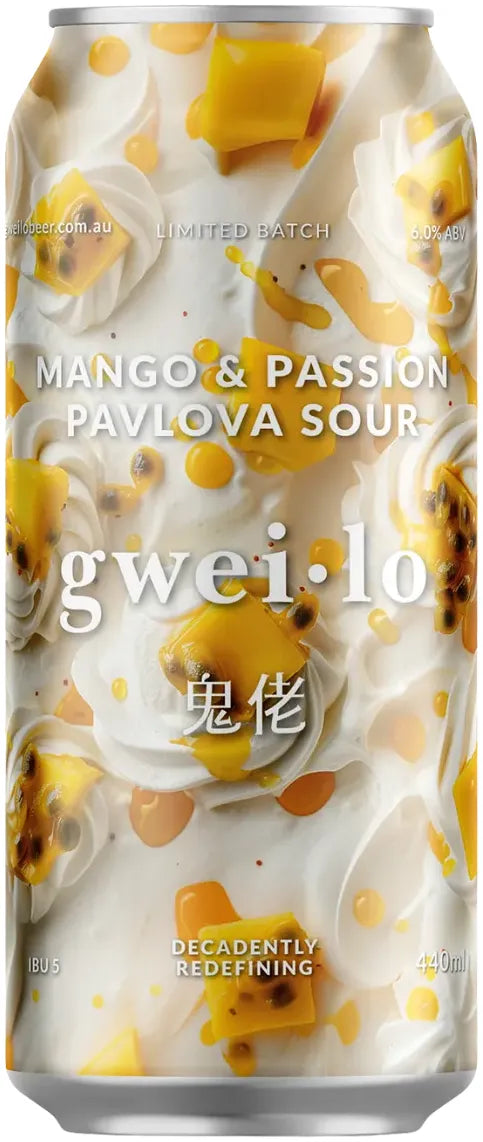 Gweilo Mango Passion Pavlova Sour 6% 16 Pack Cans 440ml | Barrel & Batch