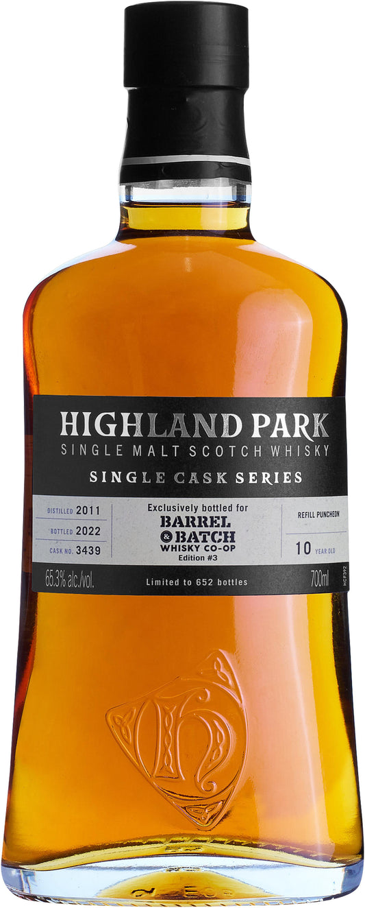 Highland Park 10 Year Old Single Cask #3439 Ex Sherry Single Malt Whisky 700ml