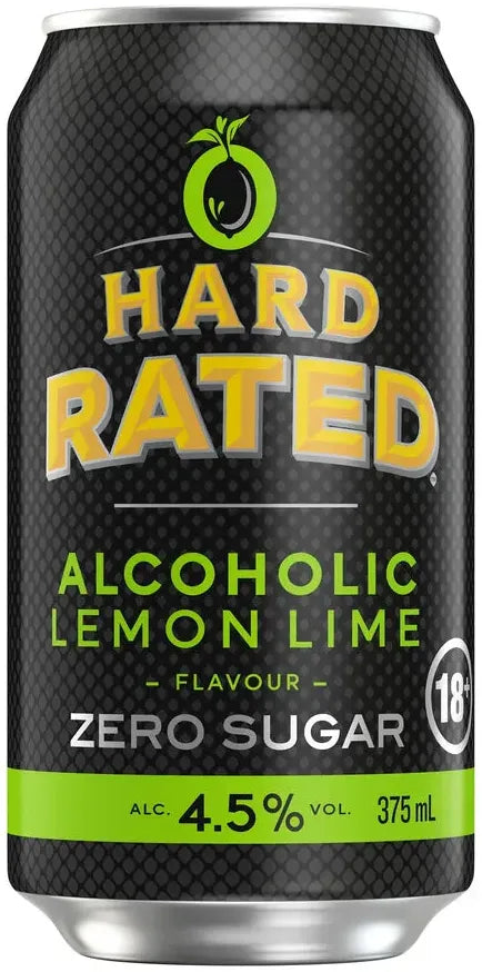 Hard Rated Lemon Lime Zero 4.5% 3x10 Pack Cans 375ml