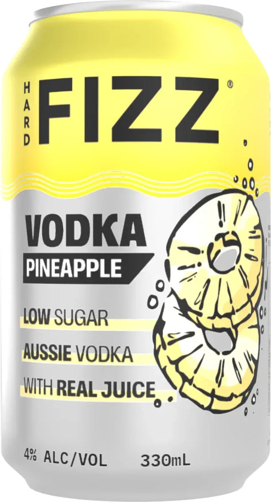 Hard Fizz Vodka Pineapple 4% 24 Pack Cans 330ml | Barrel & Batch