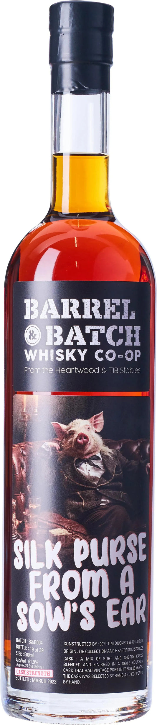 Heartwood & TIB Stables Silk Purse From A Sow's Ear Cask Strength Blended Whisky 500ml-Spirits-Heartwood & TIB Stables-Afterpay-Alcohol-Delivery-Barrel-and-Batch-