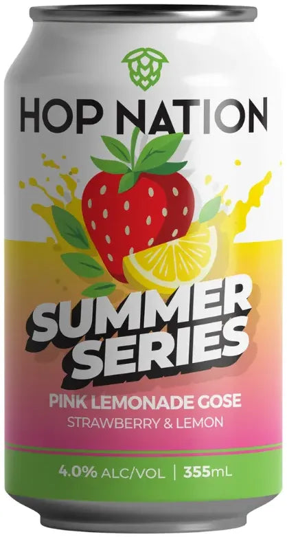 Hop Nation Brewing Co. Summer Series Pink Lemonade Gose 4% Cans 355ml | Barrel & Batch
