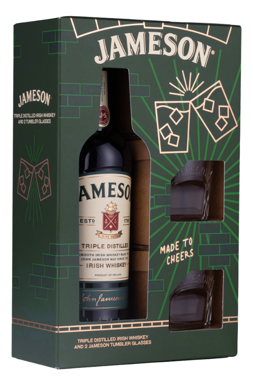 Jameson Irish Whisky & 2 Highball Glasses Gift Pack 700ml-Spirits-Jameson-Afterpay-Alcohol-Delivery-Barrel-and-Batch-