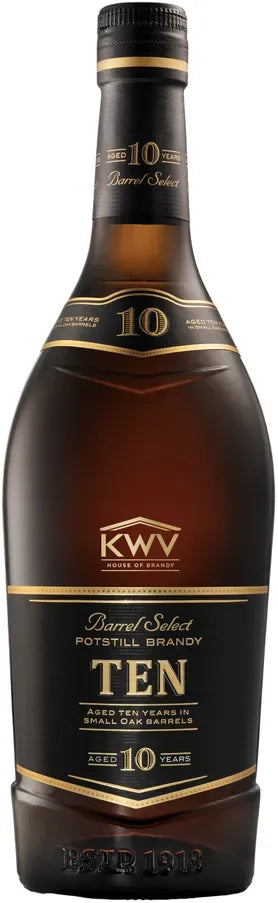 KWV 10 Year Old Potstill Brandy 750ml-Spirits-KWV-[afterpay_alcohol_delivery]-[buy_spirits_online]-[buy_wine_online]-Barrel & Batch